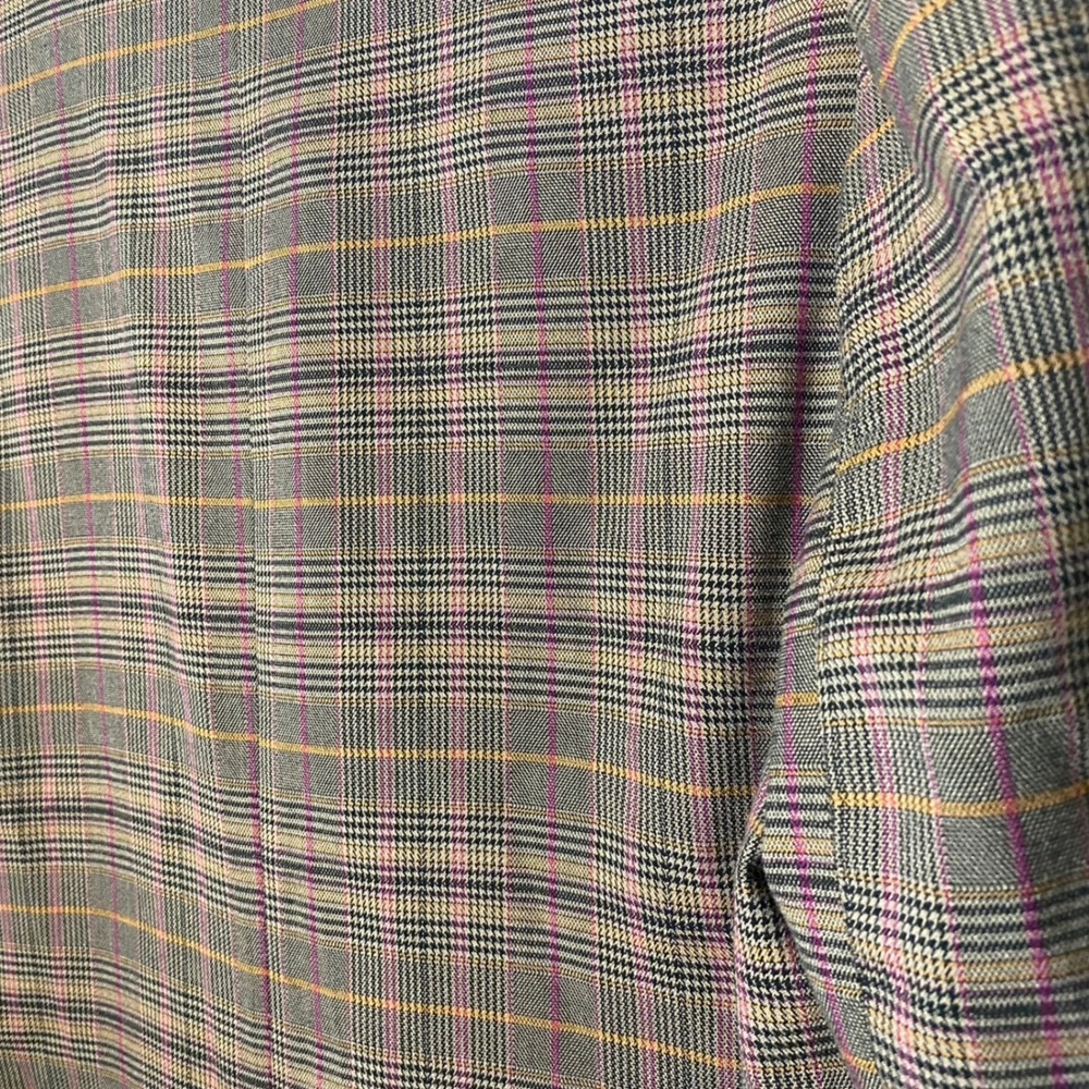 Free People Women's Plaid Blazer Jacket Brown Pink Orange Career Puff Sleeve‎ - Picture 4 of 9